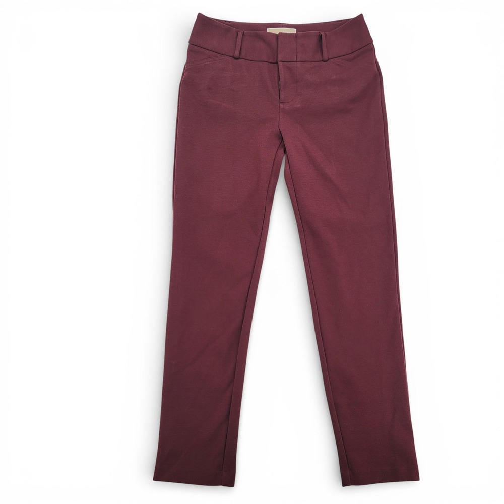 Michael Kors Womens 6 Slim‎ Dress Pants Burgundy Stretch Career Office Work